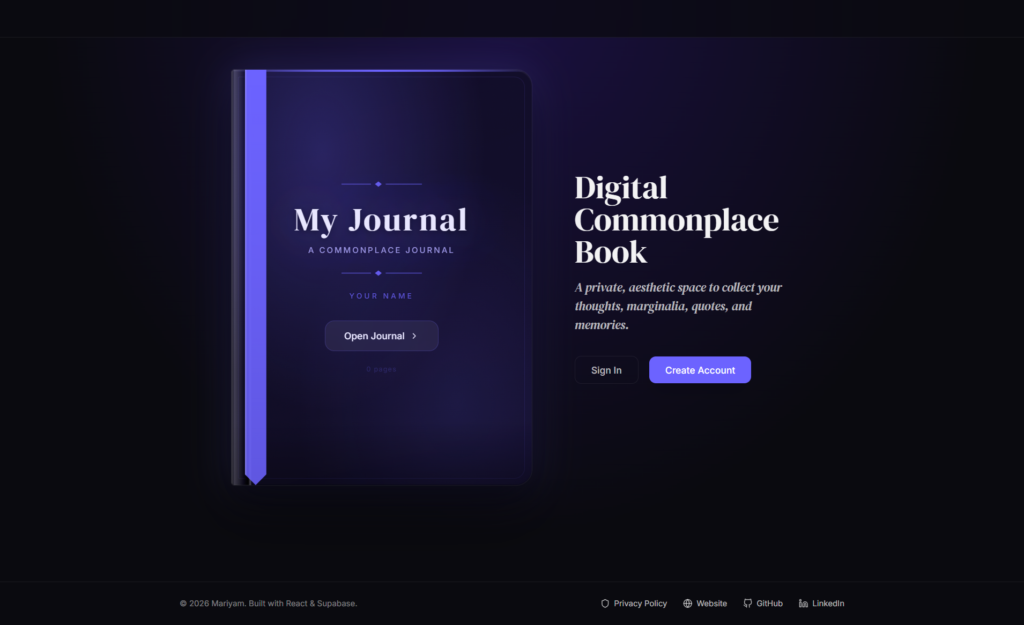 Digital Commonplace Book